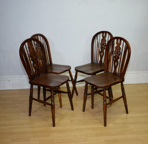 SET OF 4 VICTORIAN WHEEL BACK DINING CHAIRS - ADDITIONAL PHOTO 7