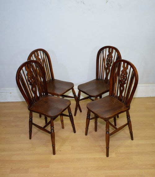 SET OF 4 VICTORIAN WHEEL BACK DINING CHAIRS - ADDITIONAL PHOTO 8