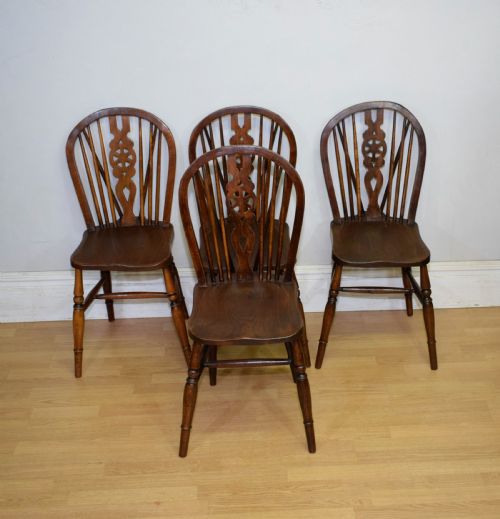 SET OF 4 VICTORIAN WHEEL BACK DINING CHAIRS - ADDITIONAL PHOTO 10