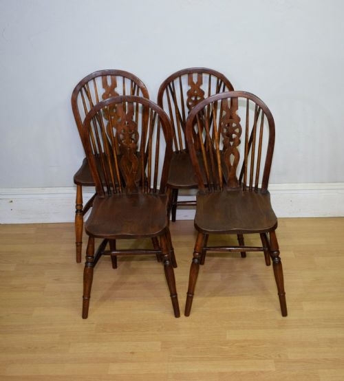 SET OF 4 VICTORIAN WHEEL BACK DINING CHAIRS - ADDITIONAL PHOTO 11