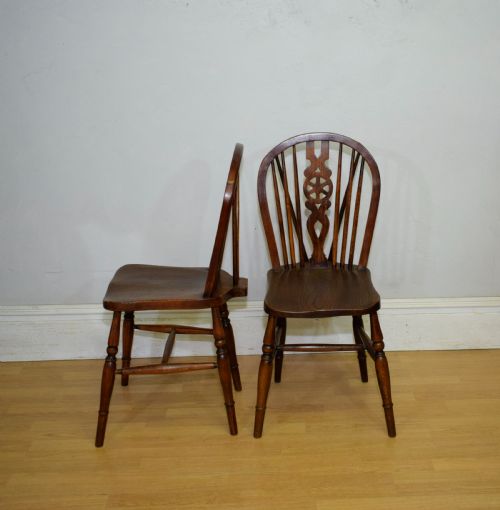SET OF 4 VICTORIAN WHEEL BACK DINING CHAIRS - ADDITIONAL PHOTO 17