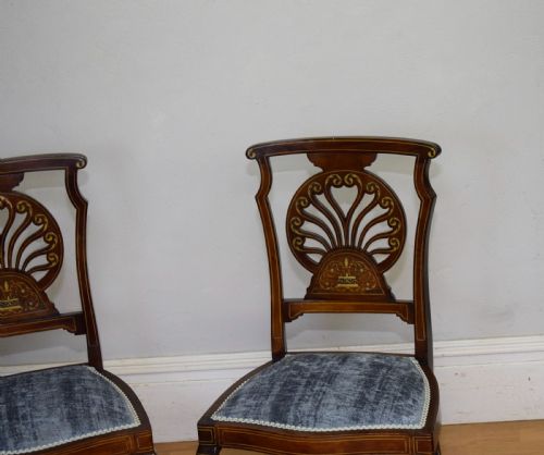 PAIR OF VICTORIAN INLAID MARQUETRY SIDE CHAIRS - ADDITIONAL PHOTO 2