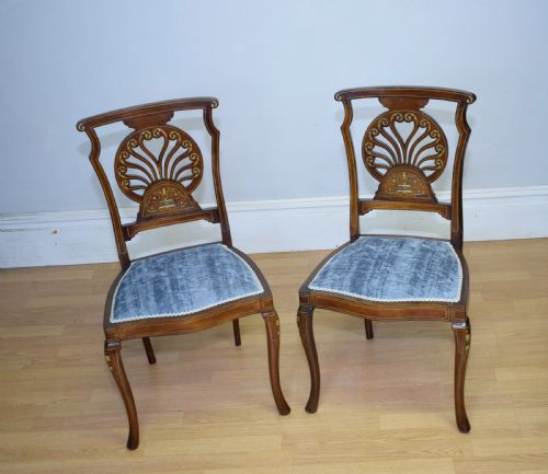 PAIR OF VICTORIAN INLAID MARQUETRY SIDE CHAIRS - ADDITIONAL PHOTO 5