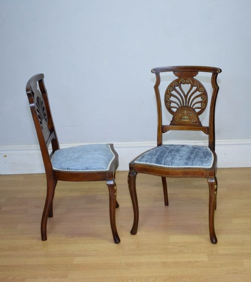 PAIR OF VICTORIAN INLAID MARQUETRY SIDE CHAIRS - ADDITIONAL PHOTO 7
