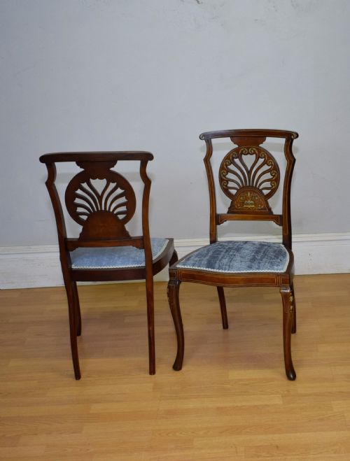 PAIR OF VICTORIAN INLAID MARQUETRY SIDE CHAIRS - ADDITIONAL PHOTO 9
