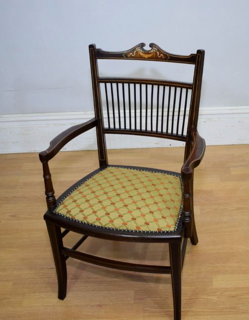 EDWARDIAN INLAID ARMCHAIR - ADDITIONAL PHOTO 2