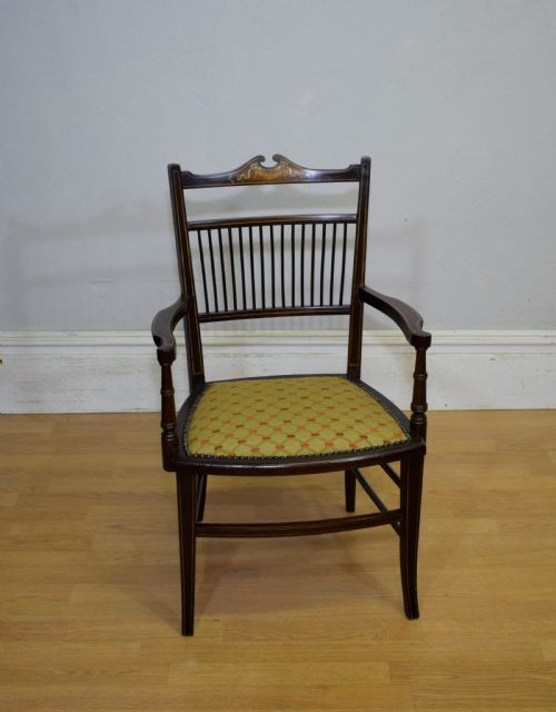 EDWARDIAN INLAID ARMCHAIR - ADDITIONAL PHOTO 3