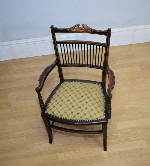 EDWARDIAN INLAID ARMCHAIR - ADDITIONAL PHOTO 7