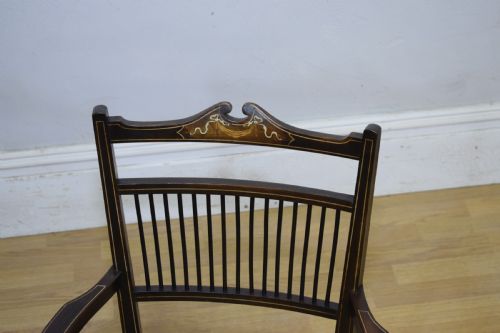 EDWARDIAN INLAID ARMCHAIR - ADDITIONAL PHOTO 9