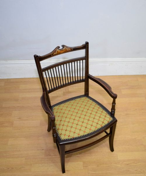 EDWARDIAN INLAID ARMCHAIR - ADDITIONAL PHOTO 12