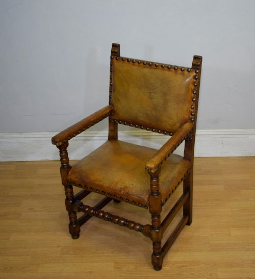 EARLY 20TH CENTURY CARVED OAK ARMCHAIR - ADDITIONAL PHOTO 11