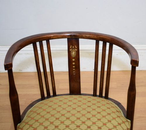 EDWARDIAN INLAID TUB ARMCHAIR - ADDITIONAL PHOTO 6