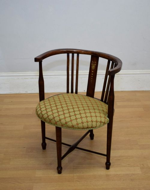 EDWARDIAN INLAID TUB ARMCHAIR - ADDITIONAL PHOTO 11
