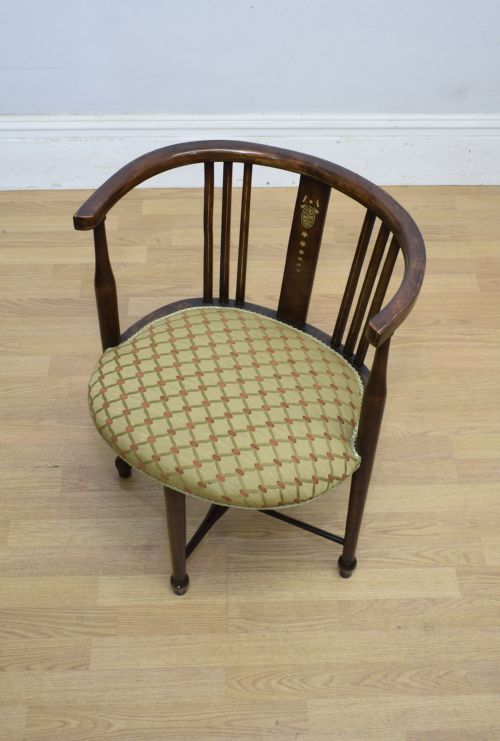 EDWARDIAN INLAID TUB ARMCHAIR - ADDITIONAL PHOTO 13