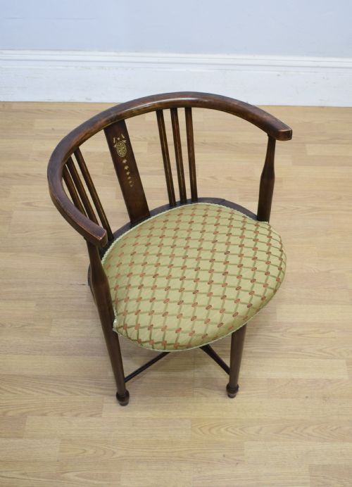 EDWARDIAN INLAID TUB ARMCHAIR - ADDITIONAL PHOTO 14