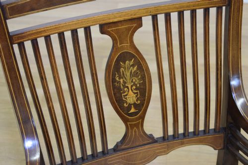 MAHOGANY INLAID BEDROOM CHAIR - ADDITIONAL PHOTO 9