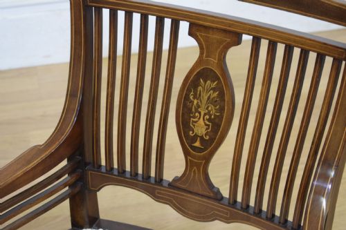 MAHOGANY INLAID BEDROOM CHAIR - ADDITIONAL PHOTO 17
