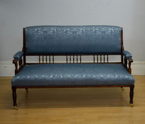 LATE VICTORIAN ROSEWOOD INLAID COUCH - ADDITIONAL PHOTO 4