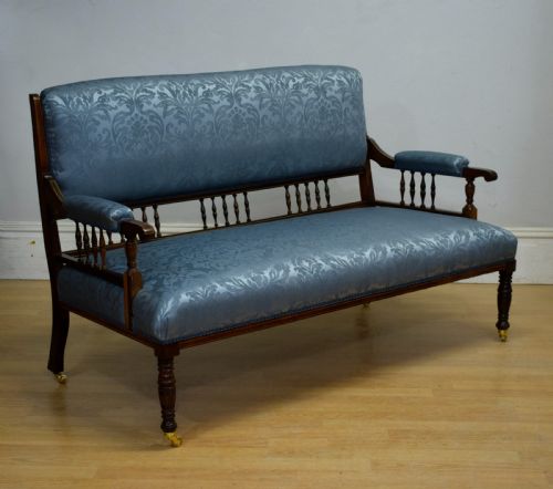 LATE VICTORIAN ROSEWOOD INLAID COUCH - ADDITIONAL PHOTO 7