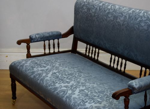 LATE VICTORIAN ROSEWOOD INLAID COUCH - ADDITIONAL PHOTO 15