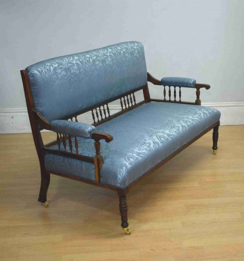 late victorian rosewood inlaid couch - CATEGORY: ANTIQUE SOFAS - DATED VICTORIAN
