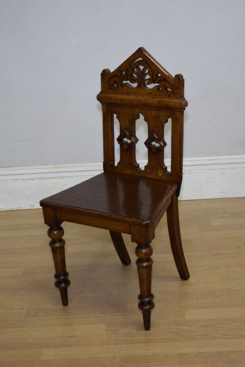 WILLIAM IV GOTHIC OAK HALL CHAIR - ADDITIONAL PHOTO 6