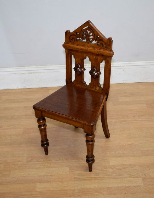 WILLIAM IV GOTHIC OAK HALL CHAIR - ADDITIONAL PHOTO 7