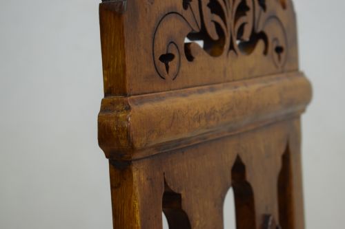 WILLIAM IV GOTHIC OAK HALL CHAIR - ADDITIONAL PHOTO 11