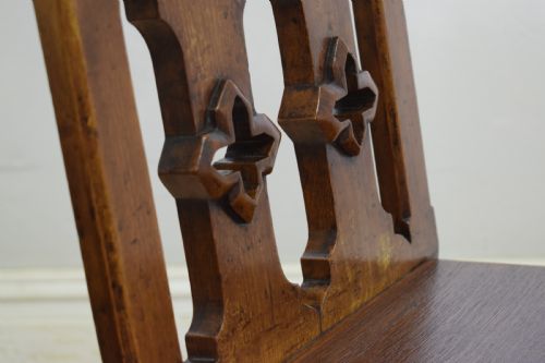 WILLIAM IV GOTHIC OAK HALL CHAIR - ADDITIONAL PHOTO 13
