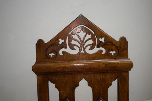 WILLIAM IV GOTHIC OAK HALL CHAIR - ADDITIONAL PHOTO 15