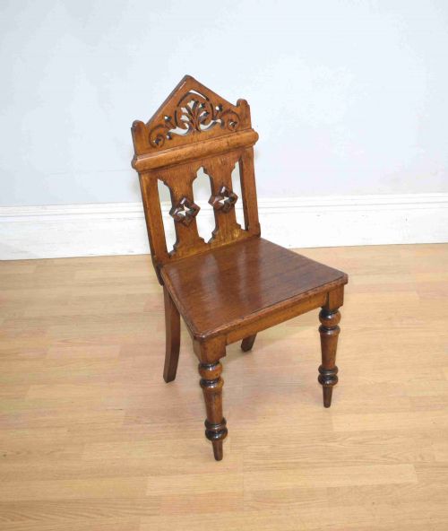 william iv gothic oak hall chair - CATEGORY: ANTIQUE CHAIRS - DATED 19TH CENTURY