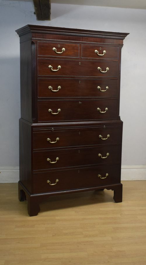 GEORGIAN MAHOGANY CHEST ON CHEST - ADDITIONAL PHOTO 7