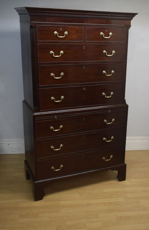 GEORGIAN MAHOGANY CHEST ON CHEST - ADDITIONAL PHOTO 8