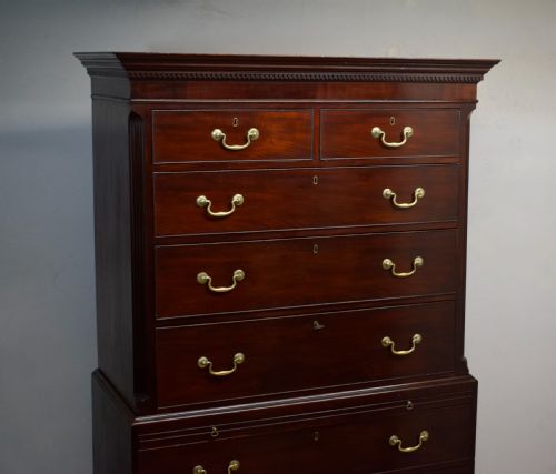 GEORGIAN MAHOGANY CHEST ON CHEST - ADDITIONAL PHOTO 10