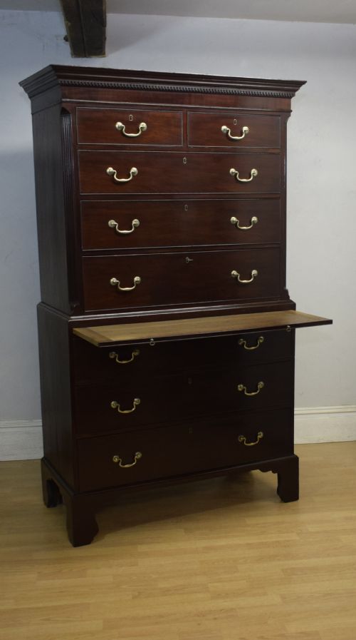 GEORGIAN MAHOGANY CHEST ON CHEST - ADDITIONAL PHOTO 12