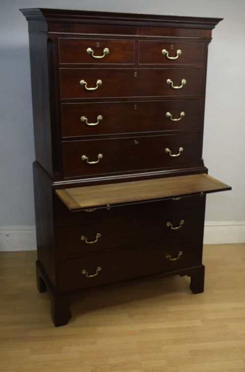 GEORGIAN MAHOGANY CHEST ON CHEST - ADDITIONAL PHOTO 13