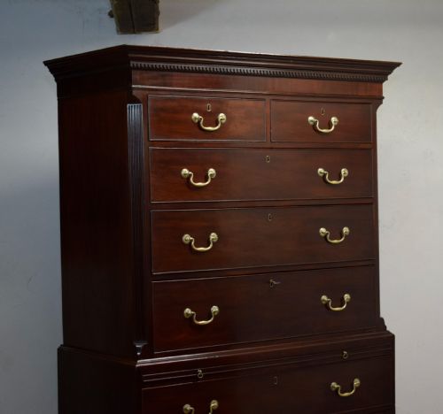 GEORGIAN MAHOGANY CHEST ON CHEST - ADDITIONAL PHOTO 14