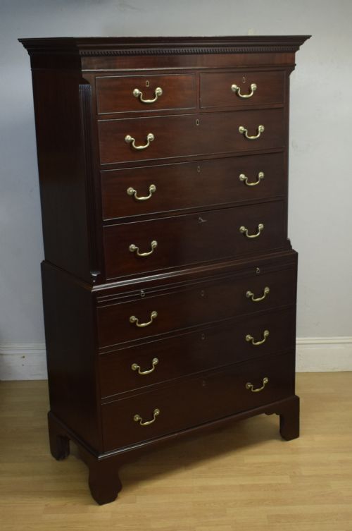 GEORGIAN MAHOGANY CHEST ON CHEST - ADDITIONAL PHOTO 16