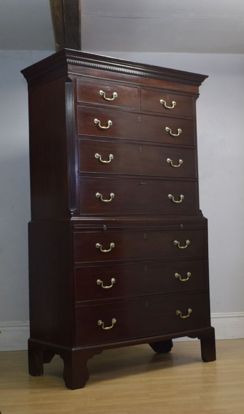 GEORGIAN MAHOGANY CHEST ON CHEST - ADDITIONAL PHOTO 17