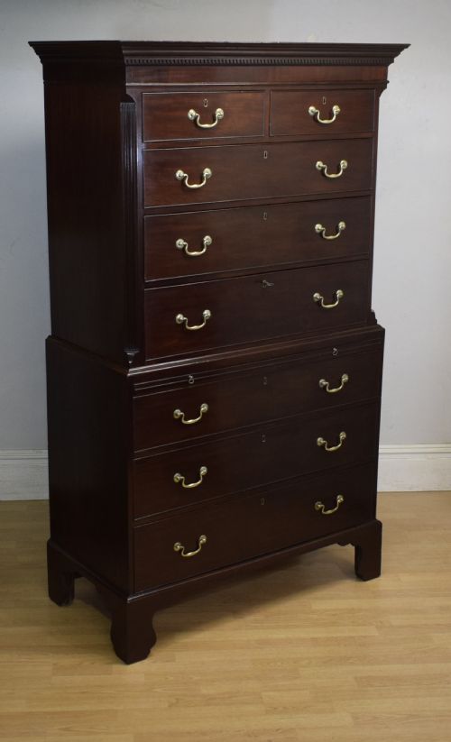 GEORGIAN MAHOGANY CHEST ON CHEST - ADDITIONAL PHOTO 19