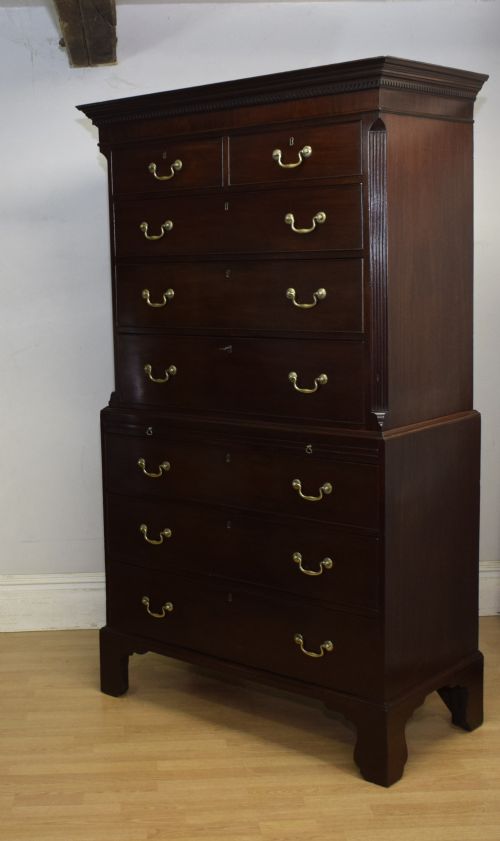 GEORGIAN MAHOGANY CHEST ON CHEST - ADDITIONAL PHOTO 22