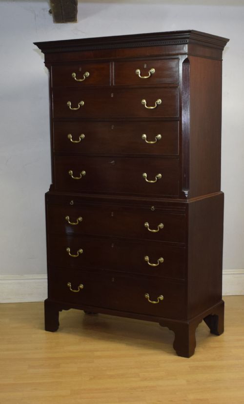 GEORGIAN MAHOGANY CHEST ON CHEST - ADDITIONAL PHOTO 23