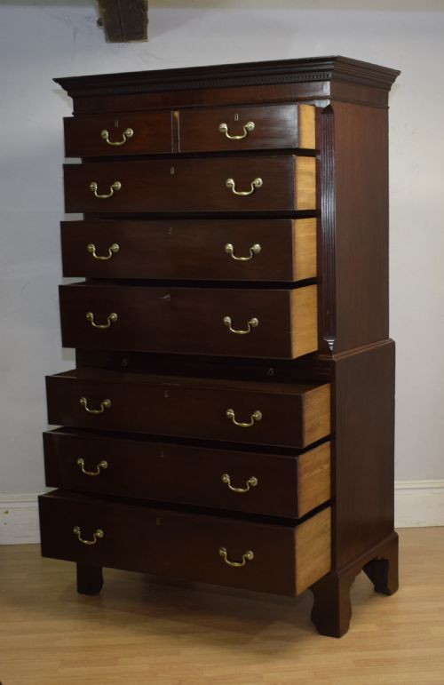 GEORGIAN MAHOGANY CHEST ON CHEST - ADDITIONAL PHOTO 24
