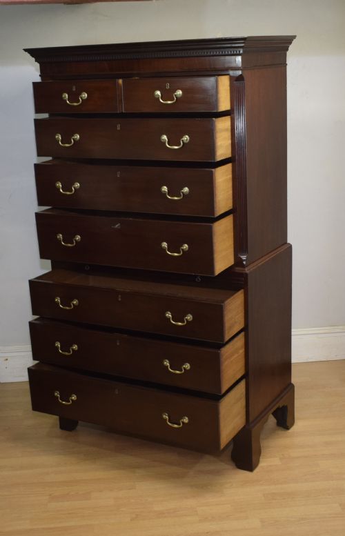 GEORGIAN MAHOGANY CHEST ON CHEST - ADDITIONAL PHOTO 25