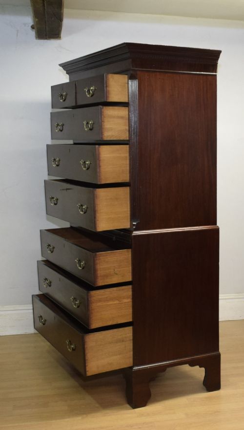 GEORGIAN MAHOGANY CHEST ON CHEST - ADDITIONAL PHOTO 26