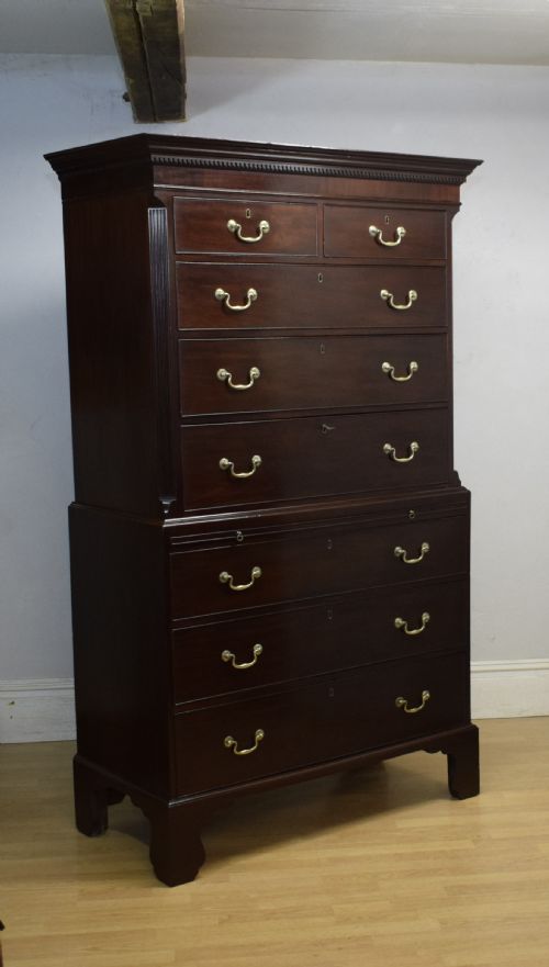 GEORGIAN MAHOGANY CHEST ON CHEST - ADDITIONAL PHOTO 28