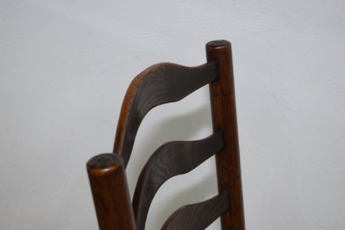 SET OF 6 OAK LADDER BACK DININGKITCHEN CHAIRS - ADDITIONAL PHOTO 17