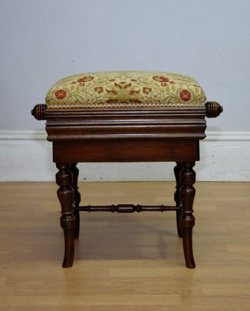 LATE VICTORIAN ADJUSTABLE PIANO STOOL - ADDITIONAL PHOTO 3