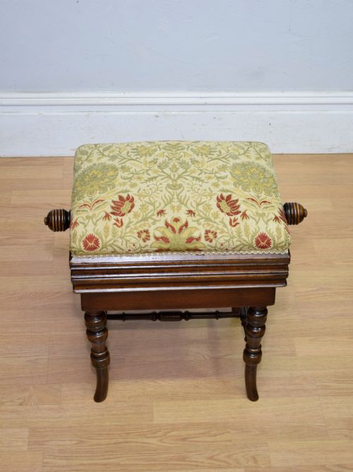 LATE VICTORIAN ADJUSTABLE PIANO STOOL - ADDITIONAL PHOTO 4