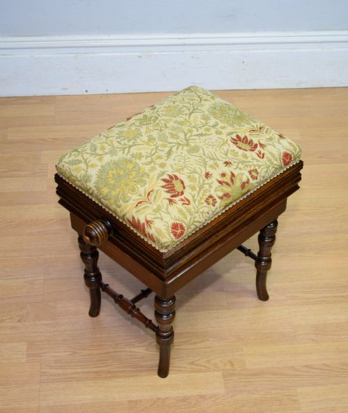 LATE VICTORIAN ADJUSTABLE PIANO STOOL - ADDITIONAL PHOTO 7